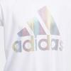 imageadidas Girls Short Sleeve Rainbow Scoop Neck Tee TShirtWhite