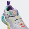 imageadidas UnisexChild Donovan Mitchell Issue 3 Basketball ShoesClear GreyPurple RushSemi Screaming Green