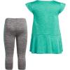 imageadidas girls 2 Piece 3stripe Tight SetSemi Mint Rush