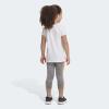 imageadidas girls 2 Piece 3stripe Tight SetWhite