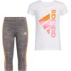 imageadidas girls 2 Piece 3stripe Tight SetWhite
