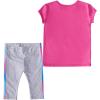 imageadidas girls 2 Piece Cotton Tee 3stripe Tight SetLeggingsPink