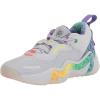 imageadidas UnisexChild Donovan Mitchell Issue 3 Basketball ShoesClear GreyPurple RushSemi Screaming Green