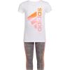 imageadidas girls 2 Piece 3stripe Tight SetWhite