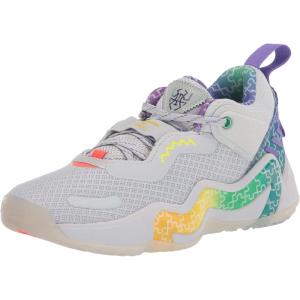 imageadidas UnisexChild Donovan Mitchell Issue 3 Basketball ShoesClear GreyPurple RushSemi Screaming Green