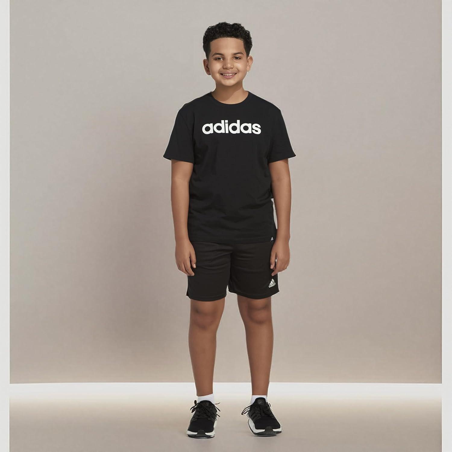 imageadidas Boys Plus Size Short Sleeve Aeroready Performance Logo Tee TShirtBlack