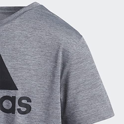 imageadidas Boys Plus Size Short Sleeve Aeroready Performance Logo Tee TShirtCharcoal Grey Heather