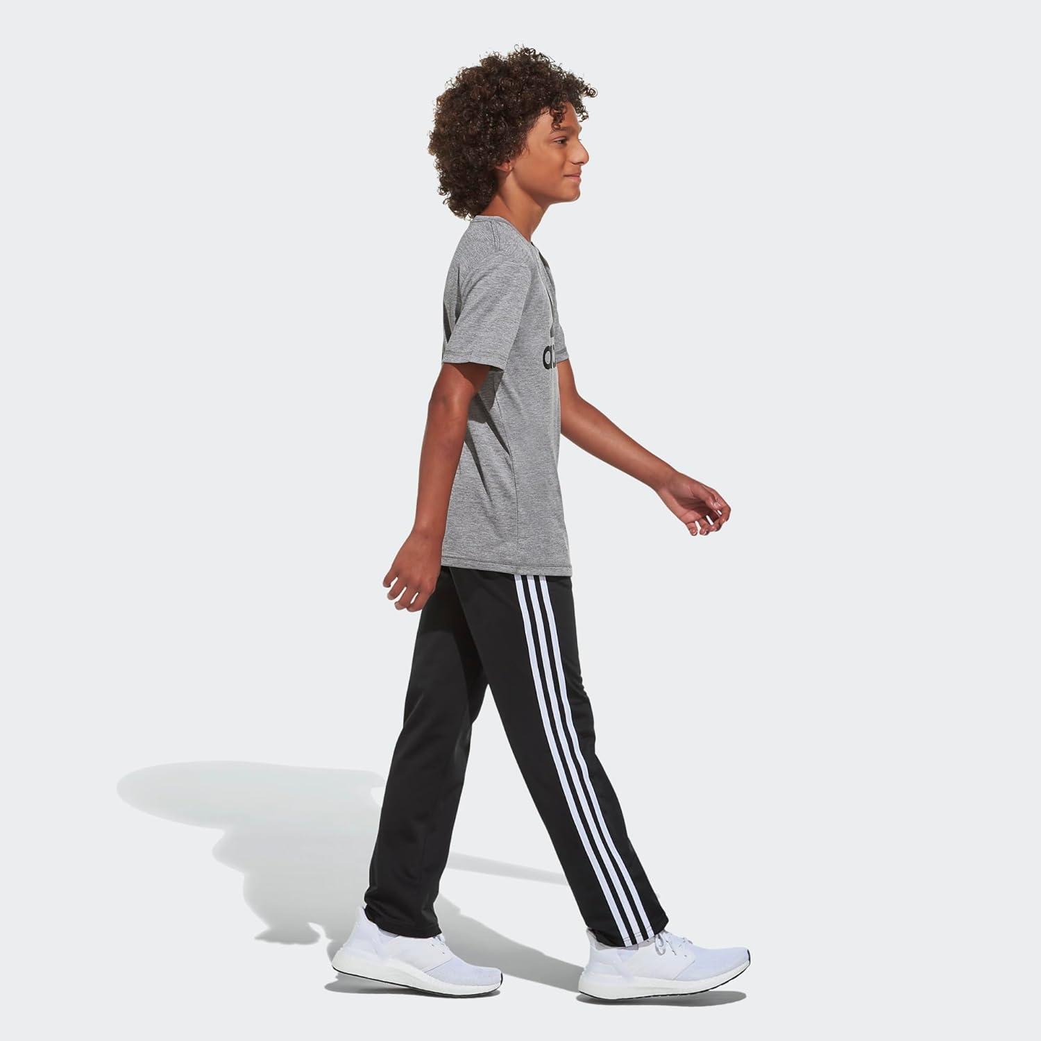 imageadidas Boys Plus Size Short Sleeve Aeroready Performance Logo Tee TShirtDark Gray