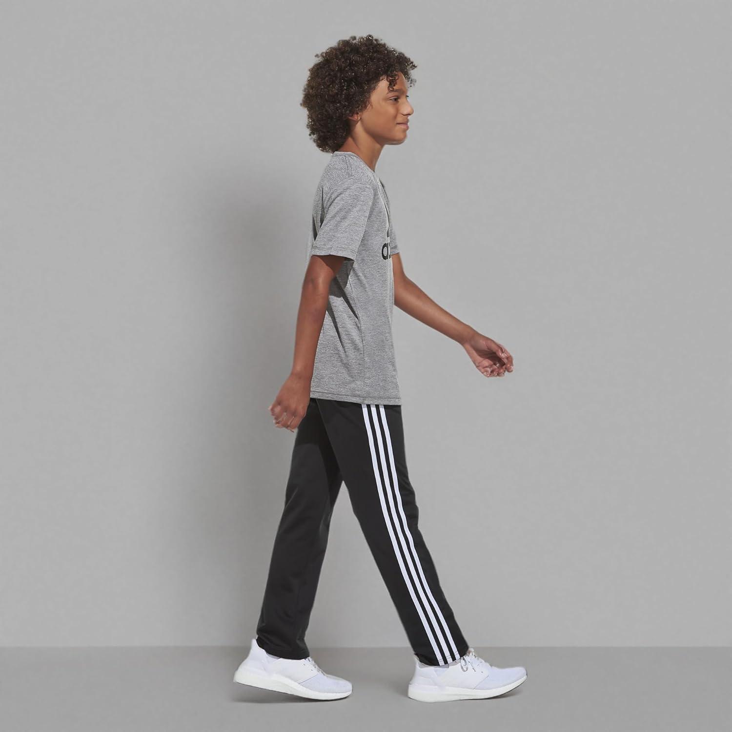 imageadidas Boys Plus Size Short Sleeve Aeroready Performance Logo Tee TShirtDark Gray