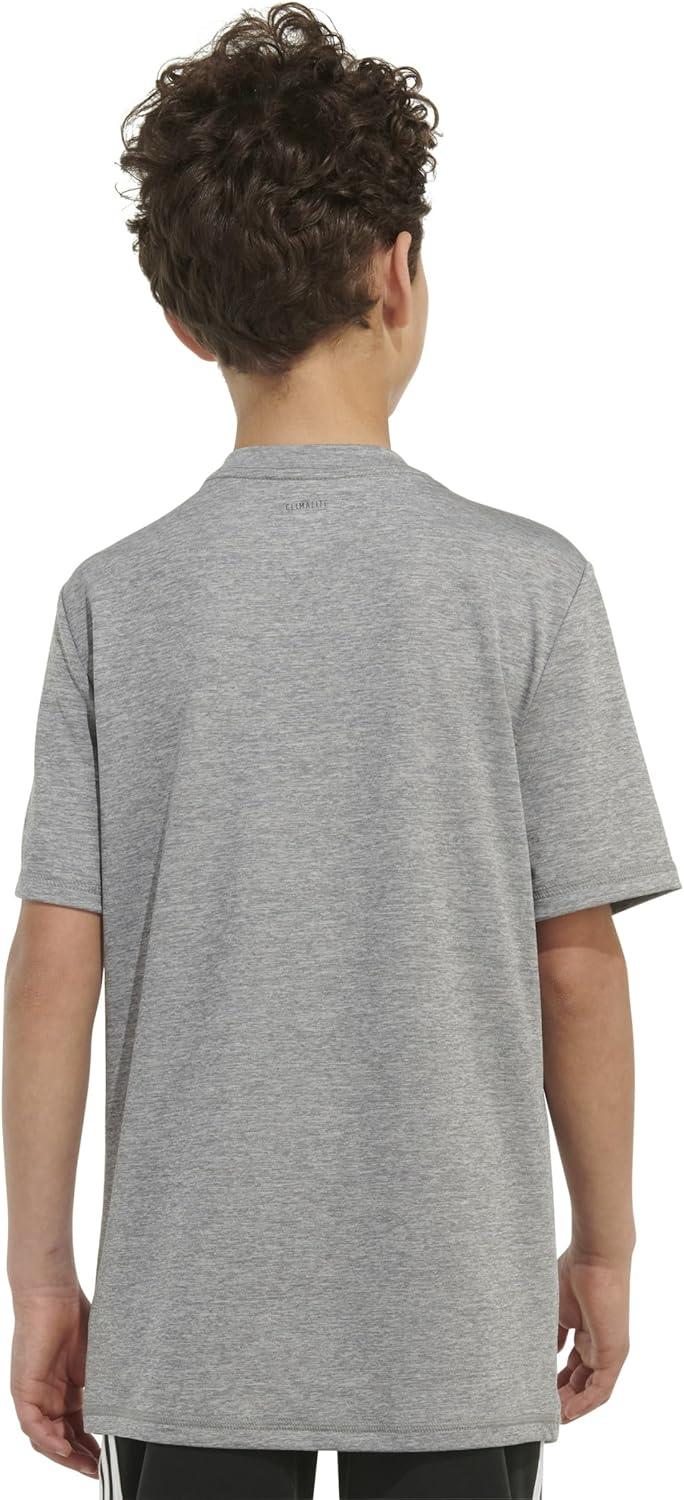 imageadidas Boys Plus Size Short Sleeve Aeroready Performance Logo Tee TShirtDark Gray