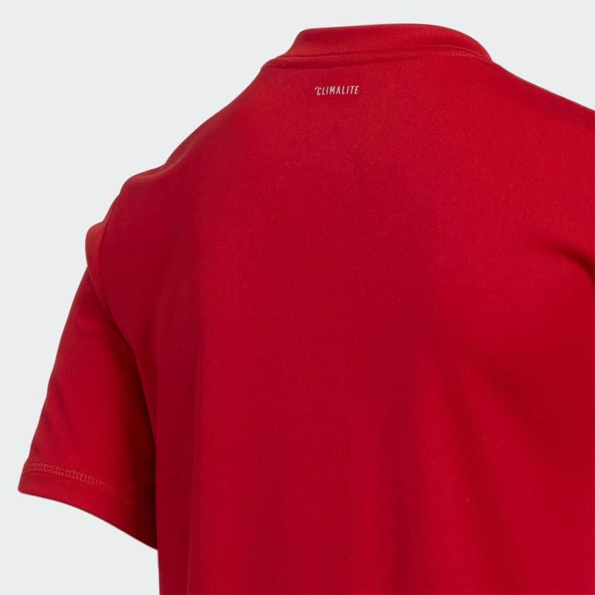 imageadidas Boys Plus Size Short Sleeve Aeroready Performance Logo Tee TShirtScarlet Adi