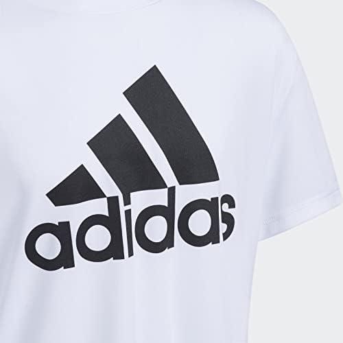 imageadidas Boys Plus Size Short Sleeve Aeroready Performance Logo Tee TShirtWhite