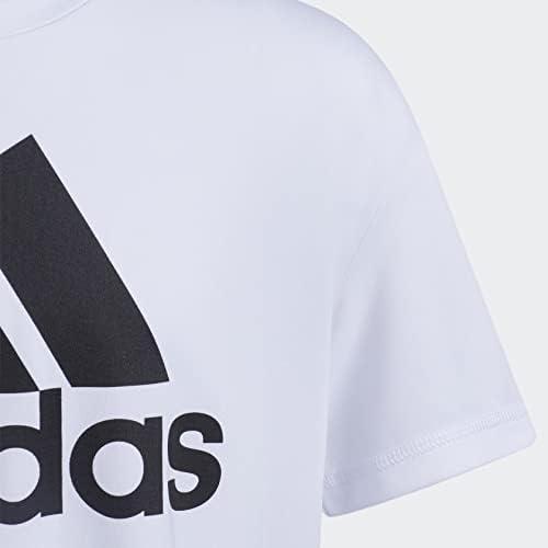 imageadidas Boys Plus Size Short Sleeve Aeroready Performance Logo Tee TShirtWhite