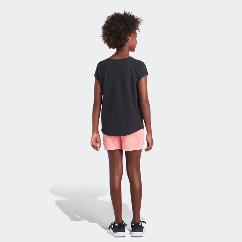 imageadidas Girls Elastic Waistband 3 Stripe Mesh ShortAcid Red