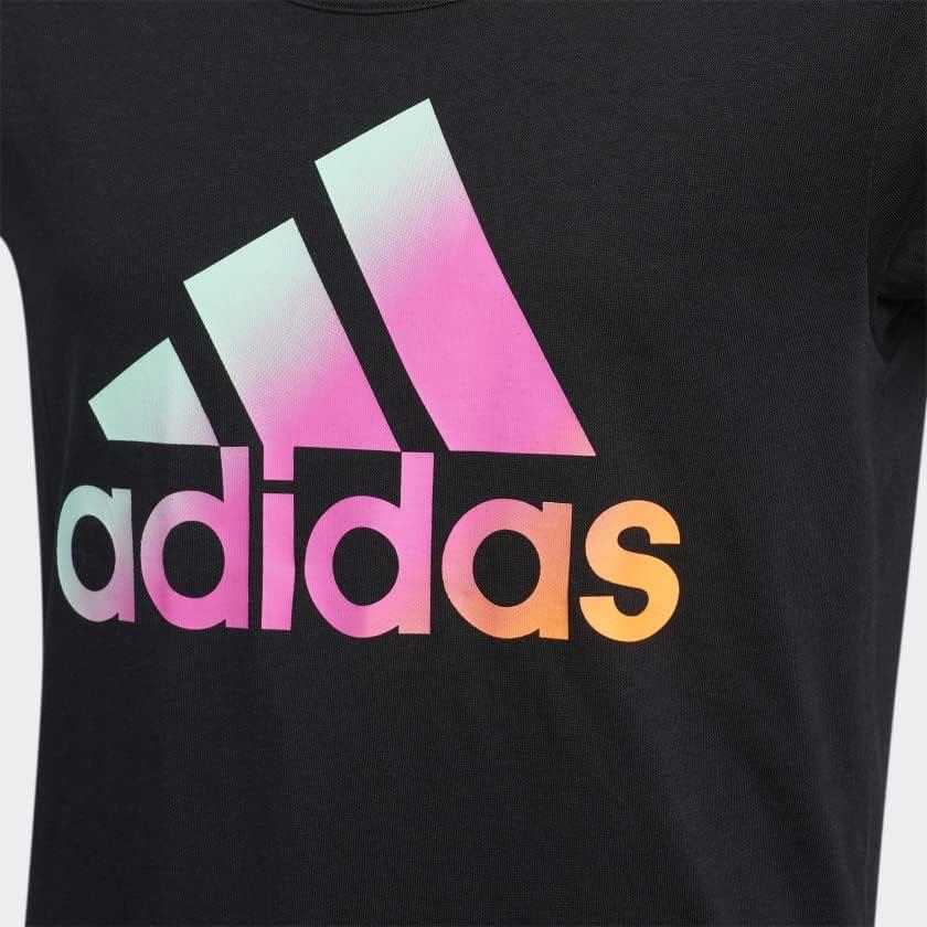 imageadidas Girls Short Sleeve Cotton Essential TShirt TopBlack