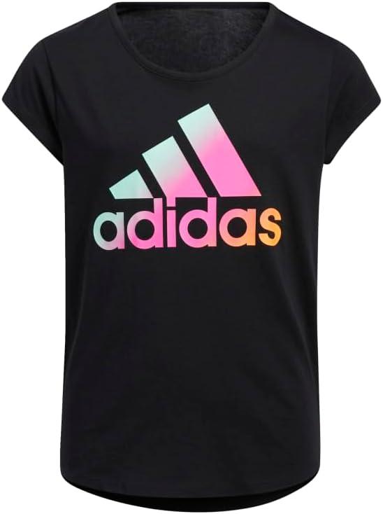 imageadidas Girls Short Sleeve Cotton Essential TShirt TopBlack