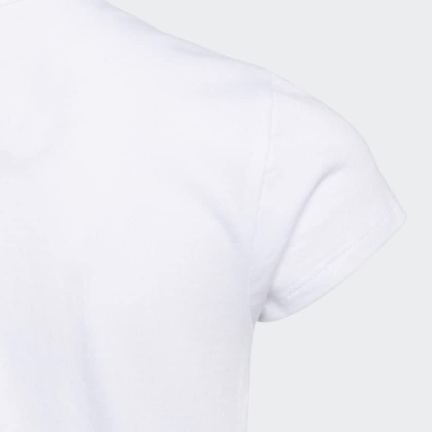 imageadidas Girls Short Sleeve Cotton Essential TShirt TopWhite