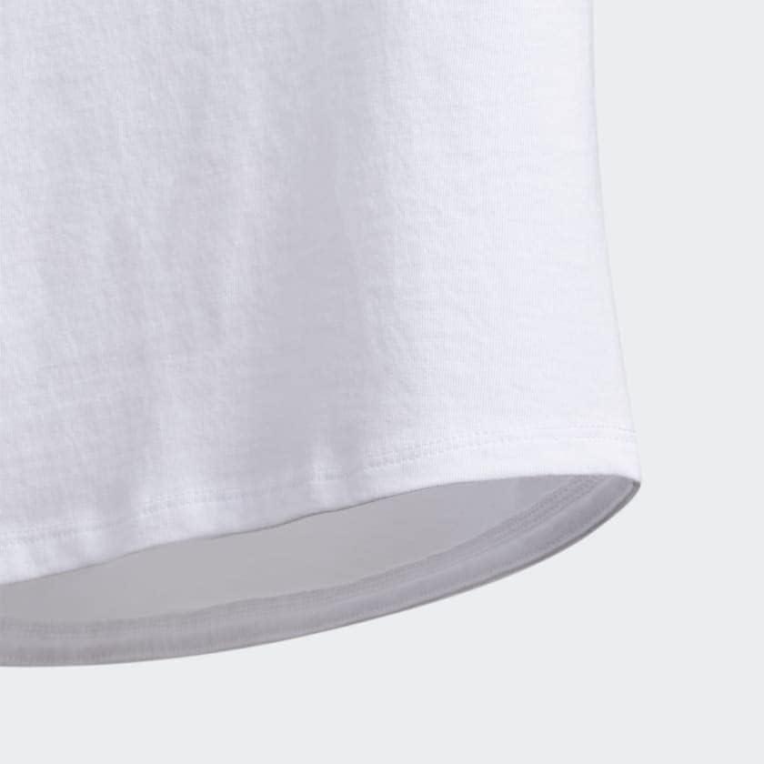 imageadidas Girls Short Sleeve Cotton Essential TShirt TopWhite