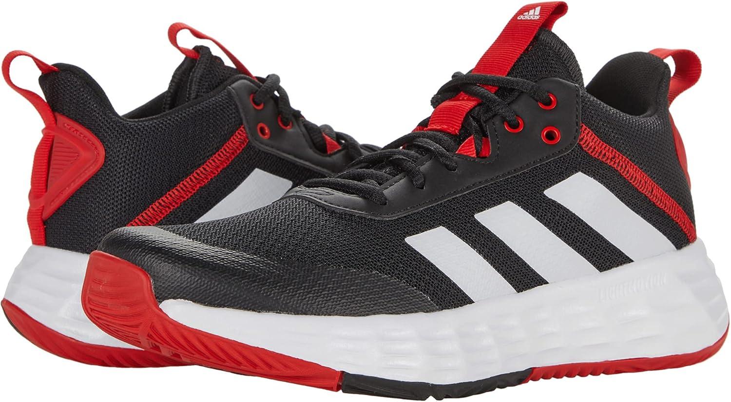 imageadidas Kids Own the Game 20 Basketball ShoeBlackWhiteVivid Red