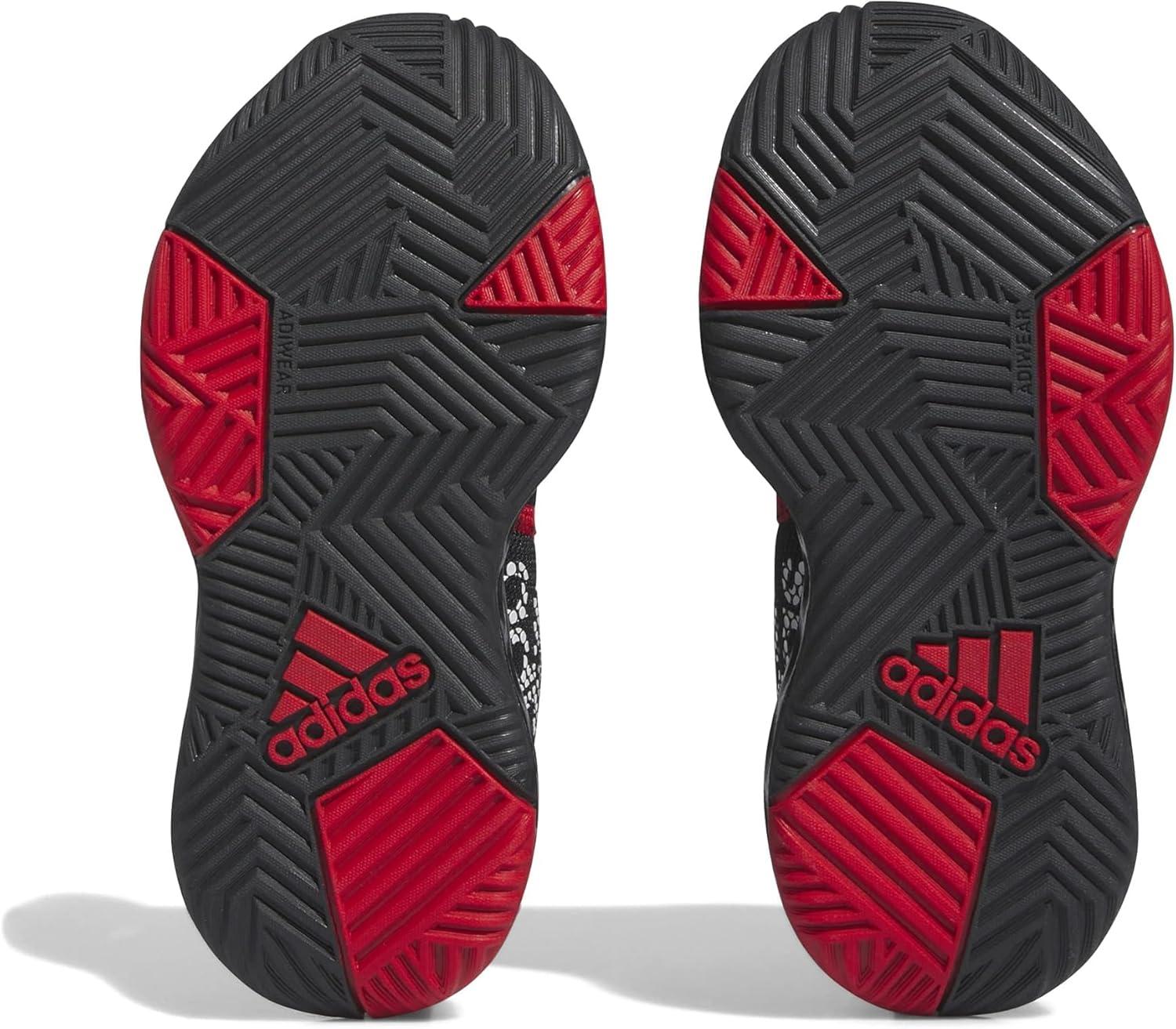 imageadidas Kids Own the Game 20 Basketball ShoeCore BlackWhiteVivid Red