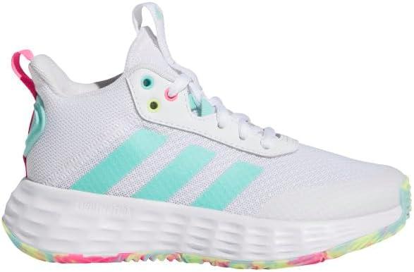 imageadidas Kids Own the Game 20 Basketball ShoeWhiteFlash AquaLucid Pink