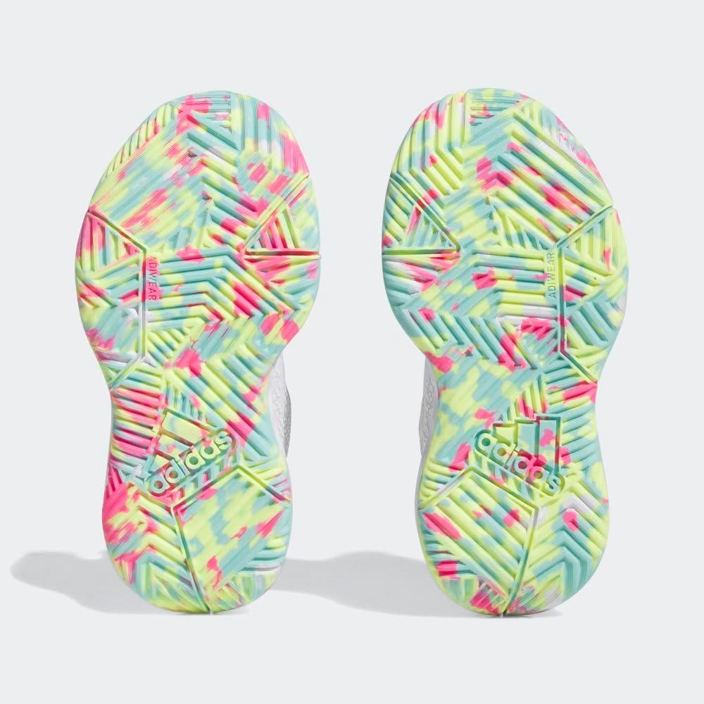 imageadidas Kids Own the Game 20 Basketball ShoeWhiteFlash AquaLucid Pink