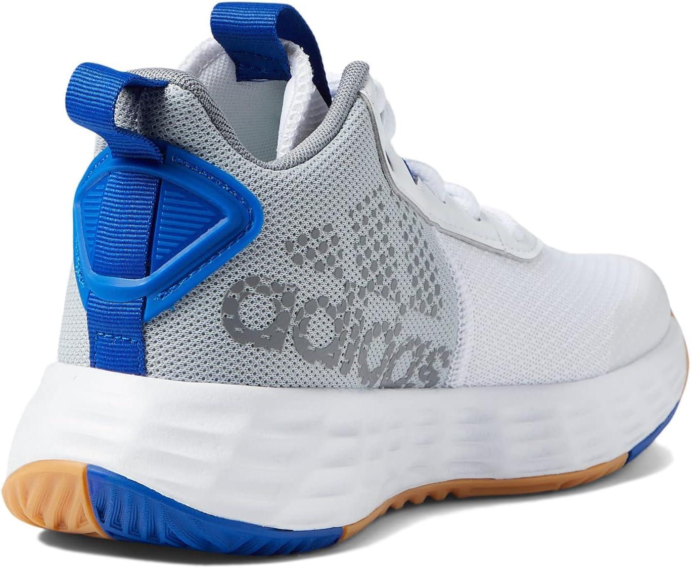 imageadidas Kids Own the Game 20 Basketball ShoeWhiteSilver MetallicTeam Royal Blue