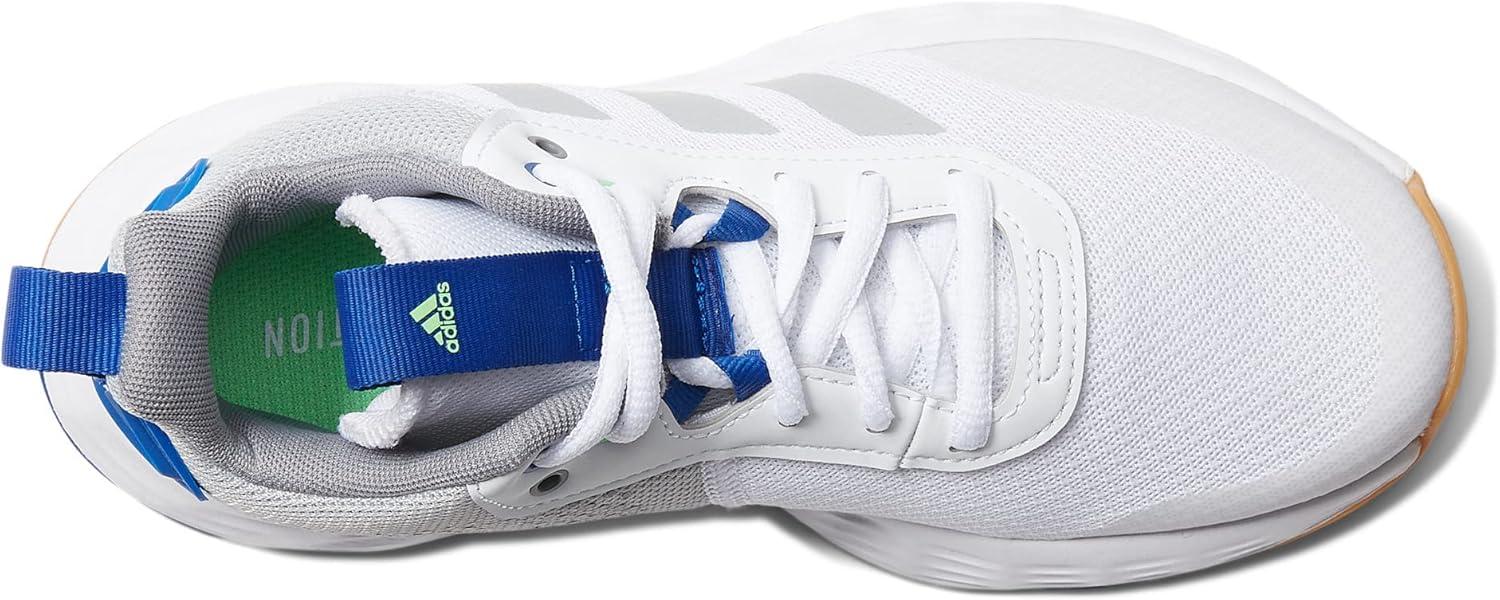imageadidas Kids Own the Game 20 Basketball ShoeWhiteSilver MetallicTeam Royal Blue