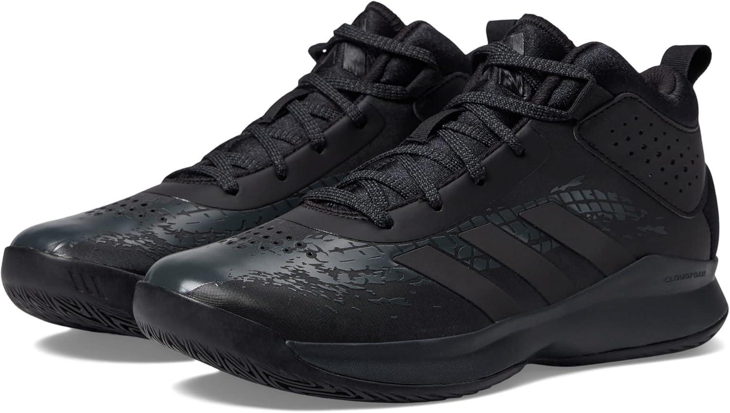 imageadidas UnisexChild Cross Em Up 5 Wide Basketball ShoeBlackBlackCarbon