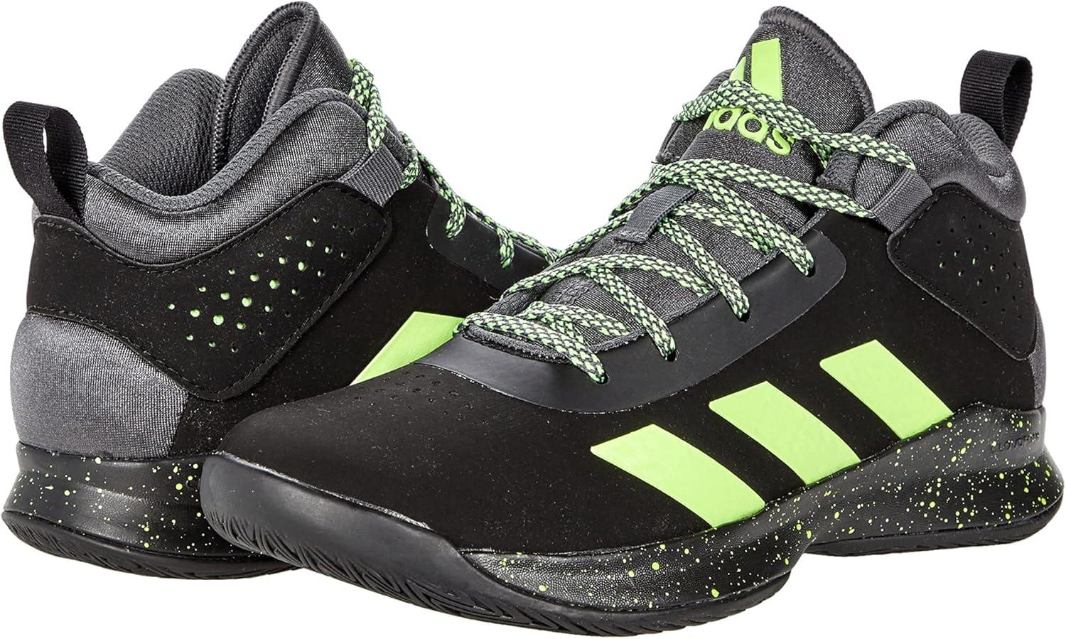 imageadidas UnisexChild Cross Em Up 5 Wide Basketball ShoeBlackSignal GreenGrey