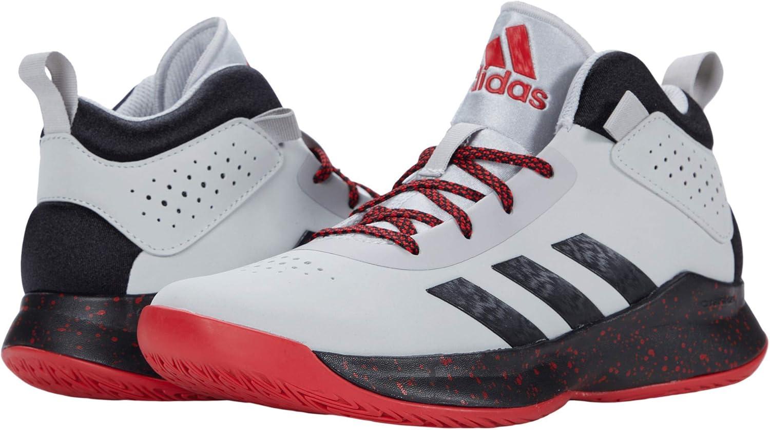 imageadidas UnisexChild Cross Em Up 5 Wide Basketball ShoeGrey TwoCore BlackScarlet