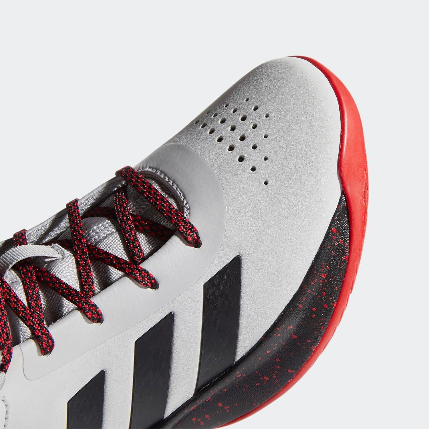imageadidas UnisexChild Cross Em Up 5 Wide Basketball ShoeGreyBlackScarlet