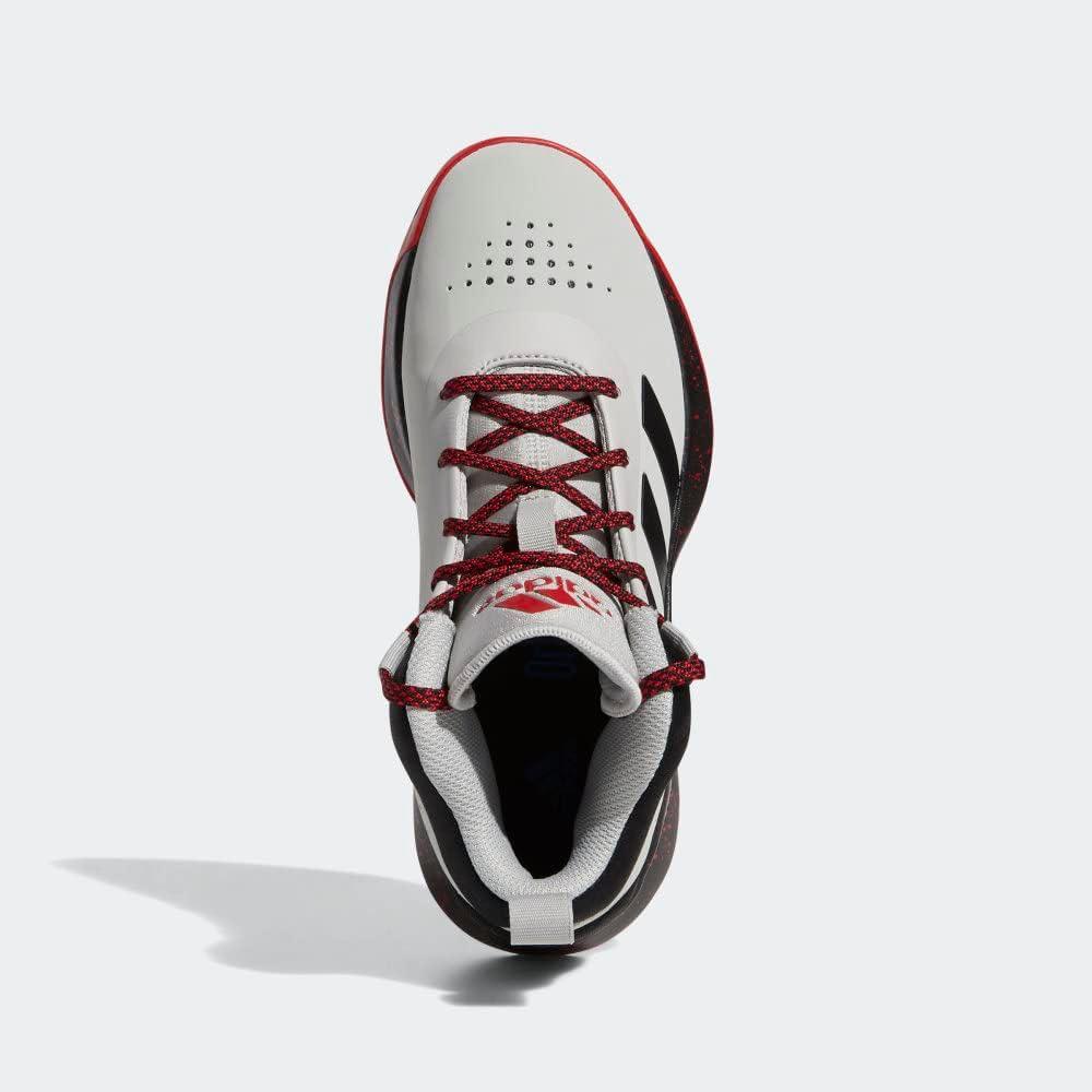 imageadidas UnisexChild Cross Em Up 5 Wide Basketball ShoeGreyBlackScarlet