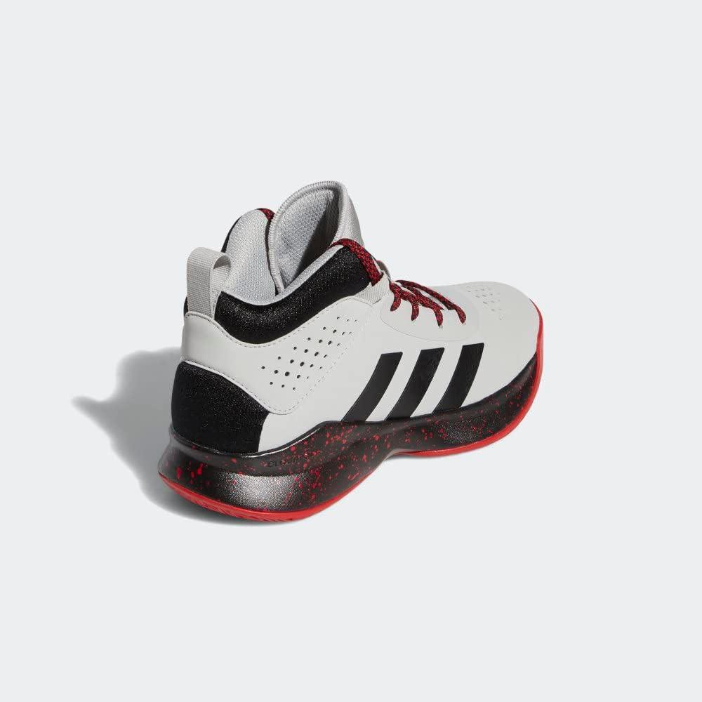 imageadidas UnisexChild Cross Em Up 5 Wide Basketball ShoeGreyBlackScarlet