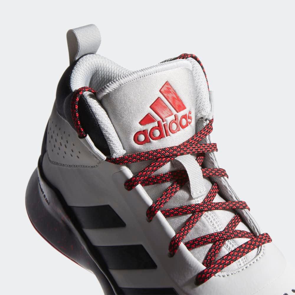 imageadidas UnisexChild Cross Em Up 5 Wide Basketball ShoeGreyBlackScarlet