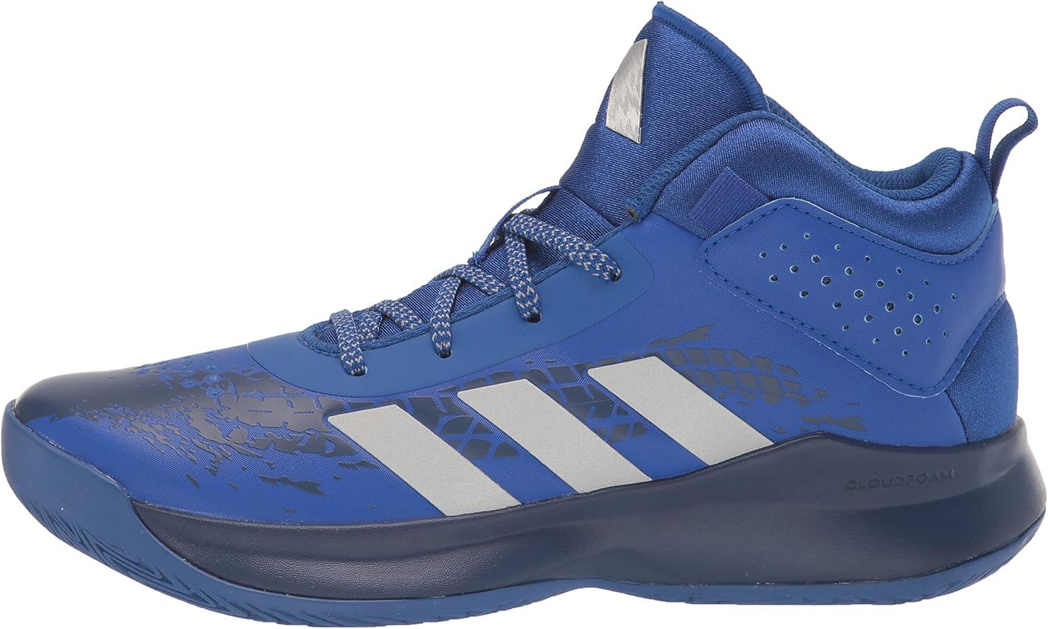 imageadidas UnisexChild Cross Em Up 5 Wide Basketball ShoeTeam Royal BlueSilver Metallic