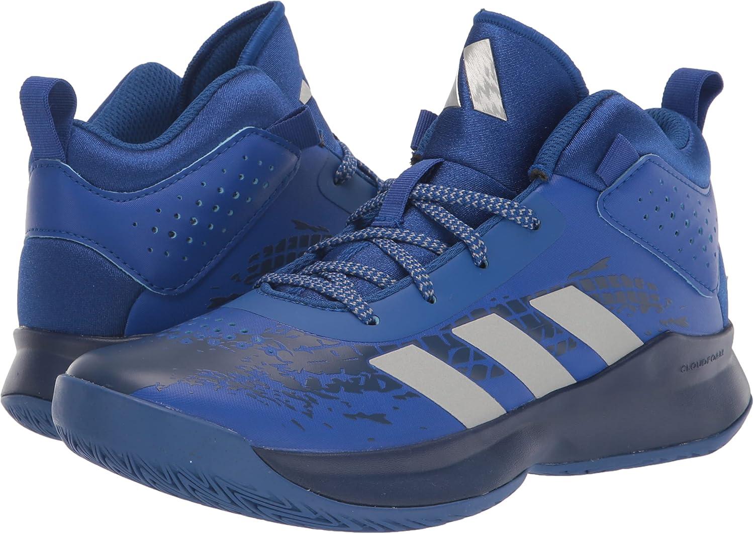 imageadidas UnisexChild Cross Em Up 5 Wide Basketball ShoeTeam Royal BlueSilver Metallic