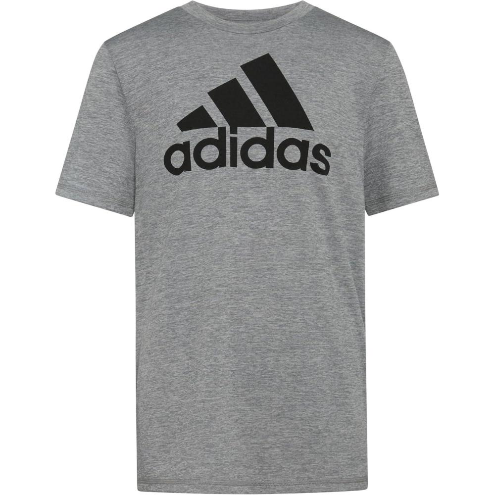 imageadidas Boys Plus Size Short Sleeve Aeroready Performance Logo Tee TShirtDark Gray