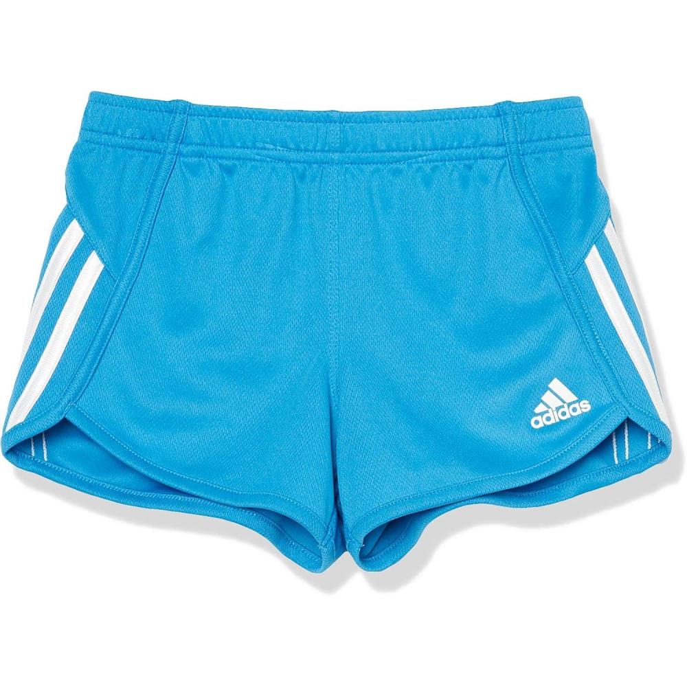 imageadidas Girls Elastic Waistband 3 Stripe Mesh ShortBlue Rush