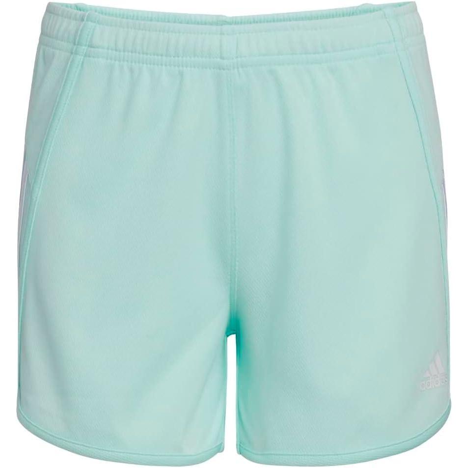 imageadidas Girls Elastic Waistband 3 Stripe Mesh ShortIce Mint