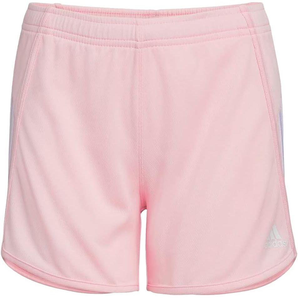 imageadidas Girls Elastic Waistband 3 Stripe Mesh ShortMedium Pink