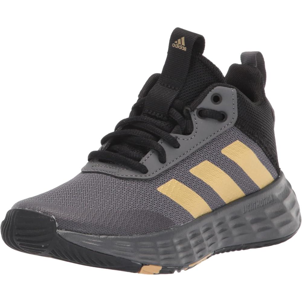 imageadidas Kids Own the Game 20 Basketball ShoeGrey FiveMatte GoldCore Black