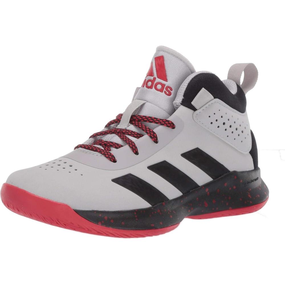 imageadidas UnisexChild Cross Em Up 5 Wide Basketball ShoeGrey TwoCore BlackScarlet