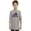 imageadidas Boys Plus Size Short Sleeve Aeroready Performance Logo Tee TShirtDark Gray