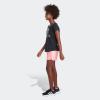imageadidas Girls Elastic Waistband 3 Stripe Mesh ShortAcid Red