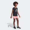 imageadidas Girls Elastic Waistband 3 Stripe Mesh ShortAcid Red