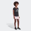 imageadidas Girls Elastic Waistband 3 Stripe Mesh ShortMedium Pink