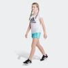 imageadidas Girls Elastic Waistband 3 Stripe Mesh ShortSemi Mint Rush