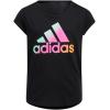 imageadidas Girls Short Sleeve Cotton Essential TShirt TopBlack