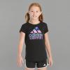 imageadidas Girls Short Sleeve Cotton Essential TShirt TopBlack Multi